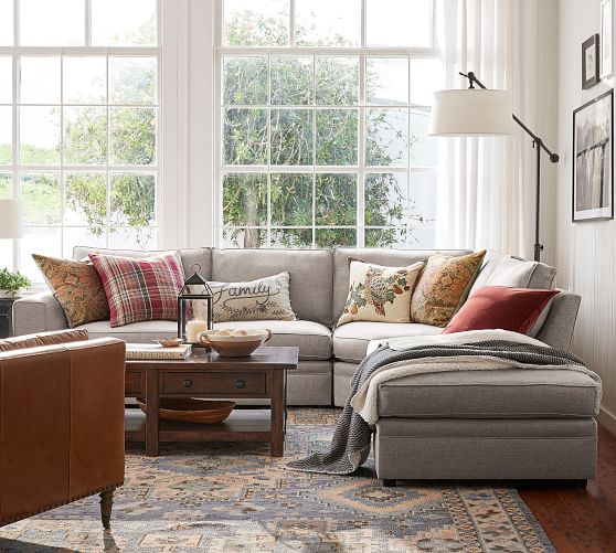 Sectional Sofas Couches Modular Pottery Barn Pearce Square Arm Upholstered 3 Piece Per Wedge Sectional