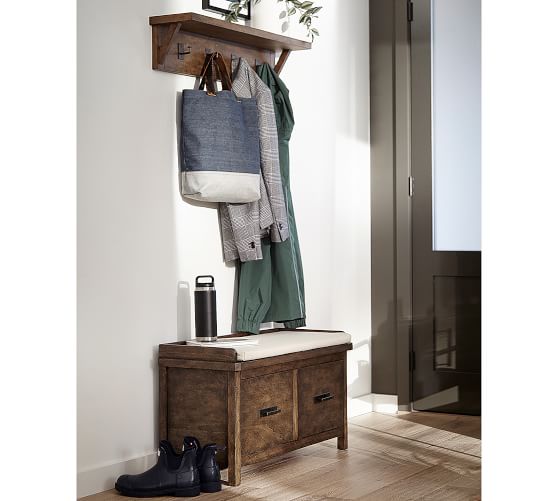 Mateo Entryway Bench & Wall Shelf
