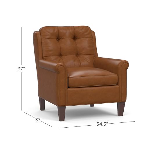 Theodore Leather Armchair Pottery Barn
