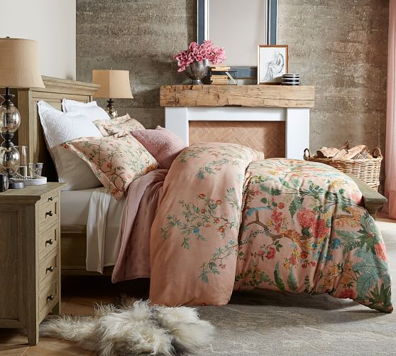 Mariella Floral Reversible Tencel™ Duvet Cover & Sham Pottery Barn