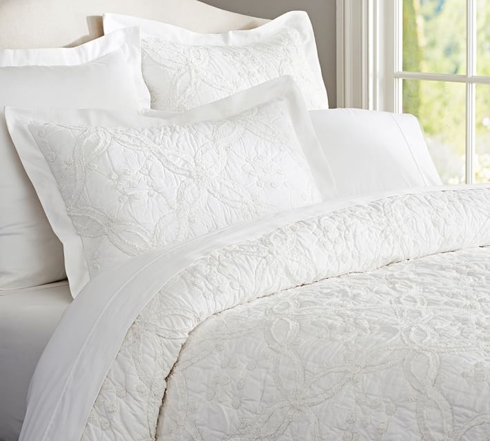 Candlewick Quilt Sham White Pottery Barn