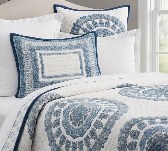 Kayta Block Print Quilt & Sham Pottery Barn