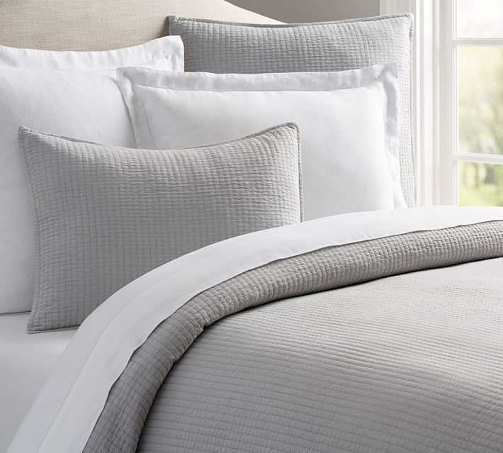 Harrison Square Stitch Quilt And Sham Pottery Barn