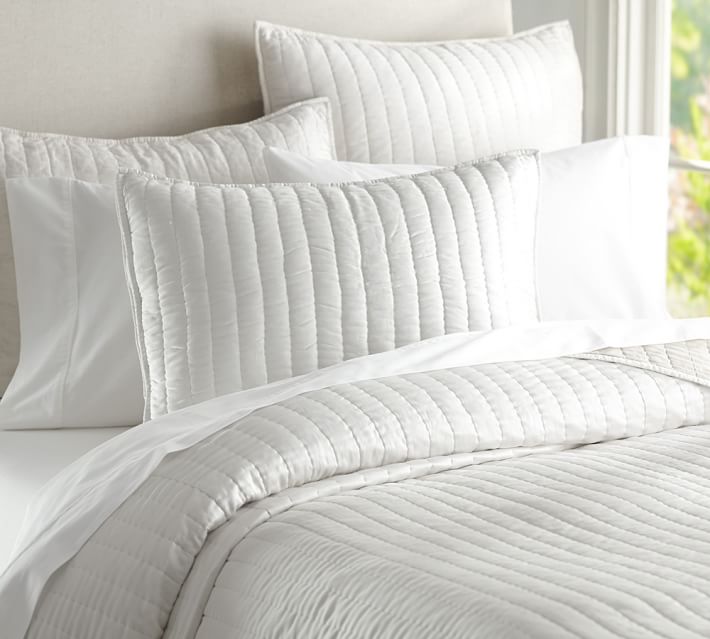 Silk Channel Two Toned Quilt Sham Pottery Barn
