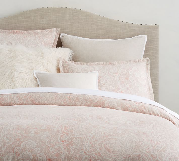 Vanessa Paisley Tencel Duvet Cover Sham Soft Rose Pottery Barn
