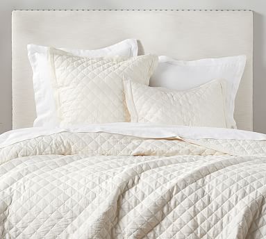 ivory quilt diamond linen flax sham belgian bedding
