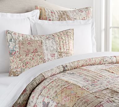 madelyn reversible floral patchwork quilt sham m