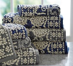 Striped Patterned Bath Towels Pottery Barn Indah Jacquard Bath Towels