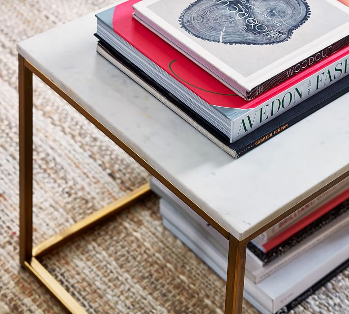 Delaney Marble Rectangular Coffee Table Pottery Barn