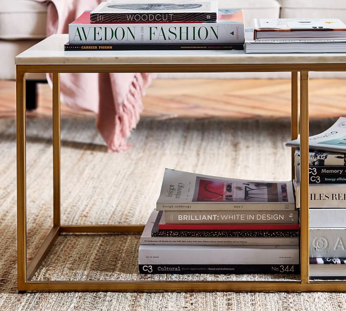 Delaney Marble Rectangular Coffee Table Pottery Barn