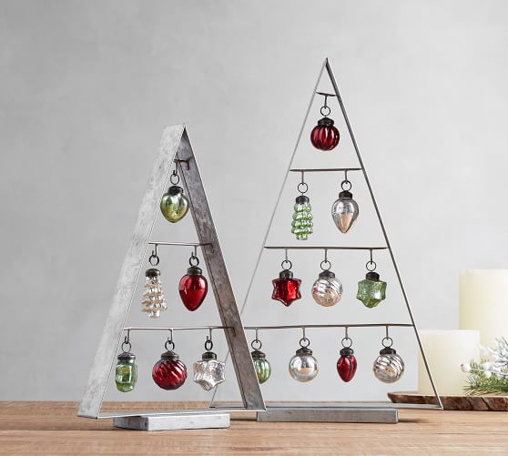 Galvanized Ornament Trees Pottery Barn