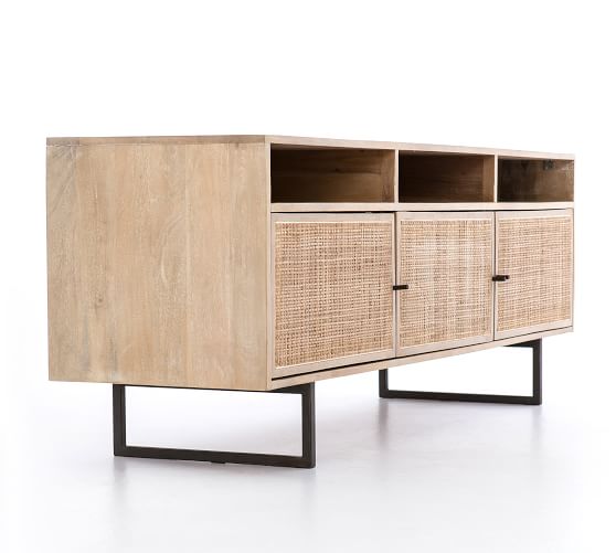 Dolores Cane Media Console Pottery Barn