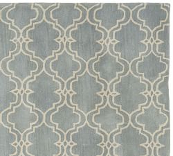 Patterned Geometric Chevron Rugs Pottery Barn Scroll Tile Rug Porcelain Blue