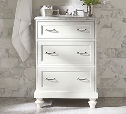 Bathroom Vanities Pottery Barn Custom Clic Mini Sink Vanity With Drawers Carrara Marble