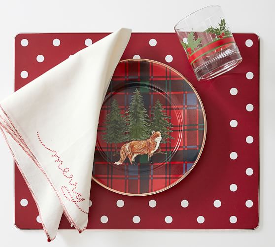 Red Dot Rectangle Cork Placemat Pottery Barn