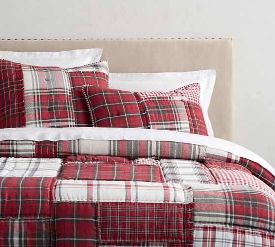 Easton Plaid Patchwork Quilt & Shams Pottery Barn