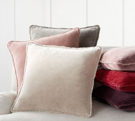Fringe Velvet Pillow Covers Pottery Barn