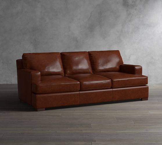 Townsend Square Arm Leather Sofa Pottery Barn