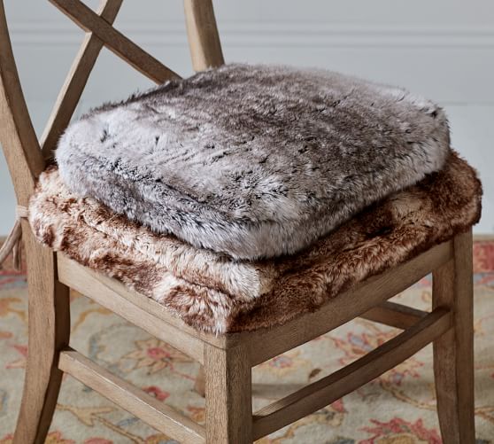 faux fur chair cushion