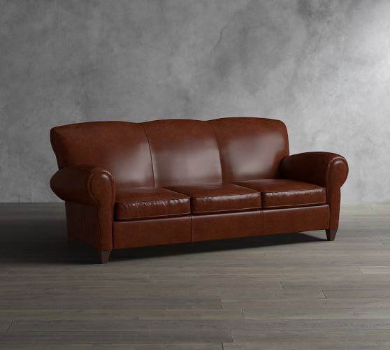 Manhattan Leather Sofa Pottery Barn