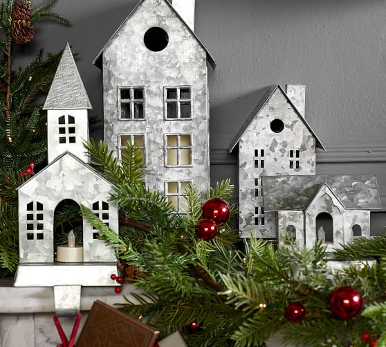 Galvanized Village Houses Pottery Barn