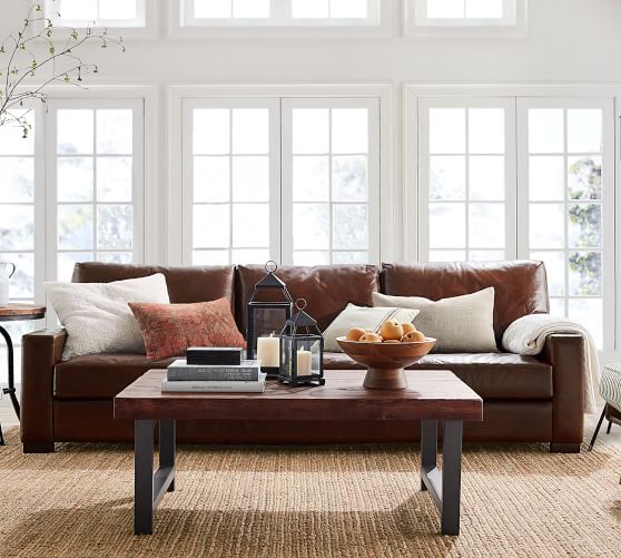 Turner Square Arm Leather Sofa Pottery Barn
