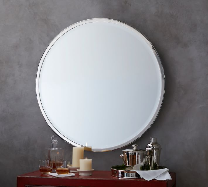 Layne Round Wall Mirror Pottery Barn