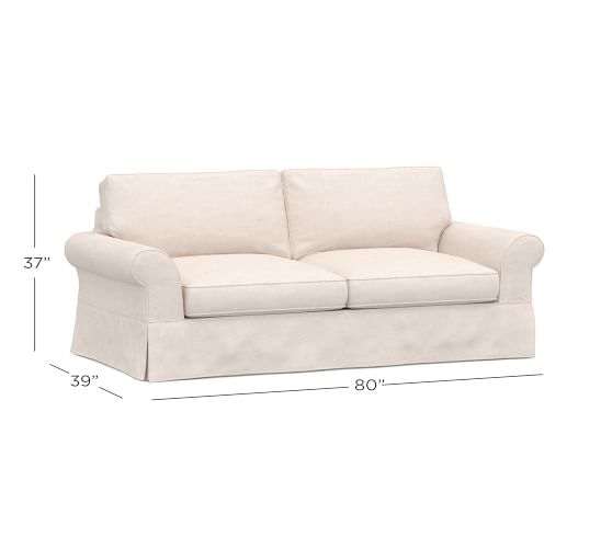 Pb Comfort Eco Roll Arm Slipcovered Sofa Pottery Barn Start 360 Product Viewer