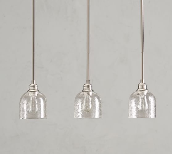 Pb Classic 3 Light Pendant With Textured Glass Shade Pottery Barn Pb Classic 3 Light Pendant With Textured Glass Shade