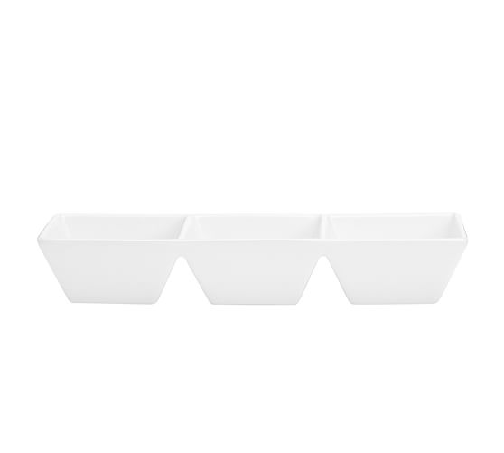 Great White Square Divided Condiment Tray Pottery Barn