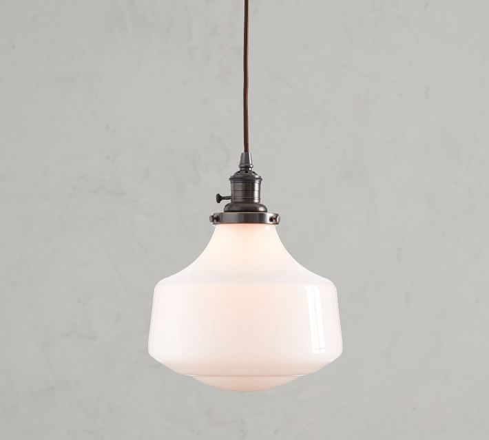 Pb Classic Schoolhouse Cord Pendant Milk Glass Pottery Barn