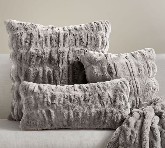 gray fur pillow silver select your registry faux fur ruched pillow covers pottery barn gray fur pillow silver select your registry faux fur ruched pillow covers pottery barn