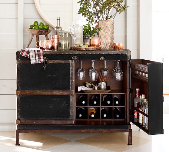 Bar Furniture Home Sets Pottery Barn Ludlow Trunk Bar Cabinet