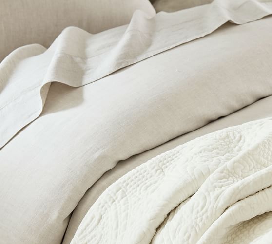 Belgian Flax Linen Duvet Cover & Sham Natural Pottery Barn
