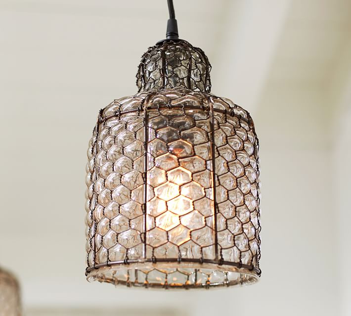Harlowe Wire Glass Indoor Outdoor Pendant Pottery Barn