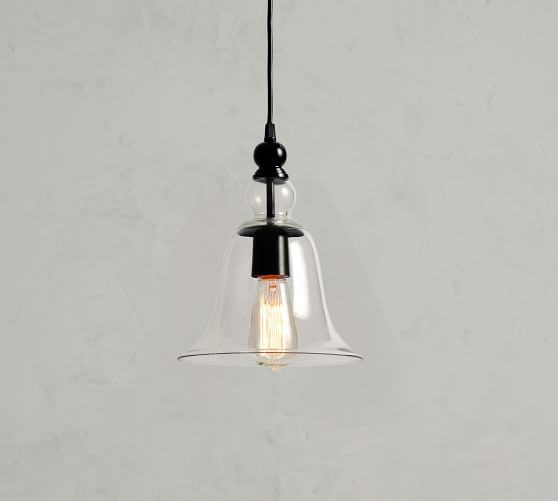 small rustic glass indoor outdoor pendant pottery barn