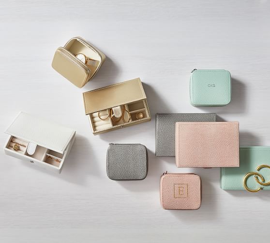 Personalized Mckenna Leather Travel Jewelry Box Pottery Barn