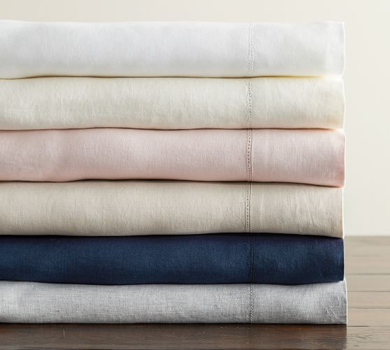 Belgian Flax Linen Sheet Set Flagstone Pottery Barn