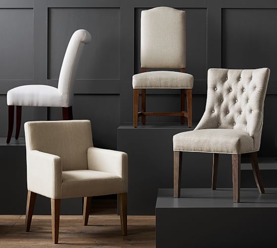Hayes Tufted Upholstered Dining Chair Pottery Barn
