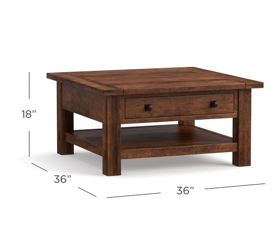 Benchwright Square Coffee Table Pottery Barn Start 360 Product Viewer