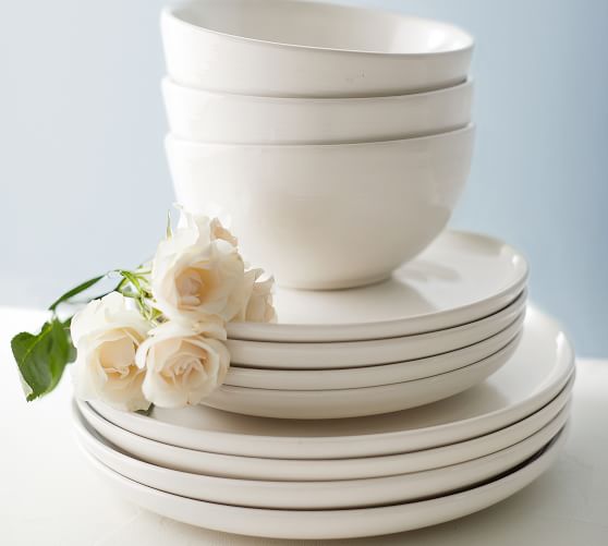 Joshua 16Piece Dinnerware Set Ivory White Pottery Barn