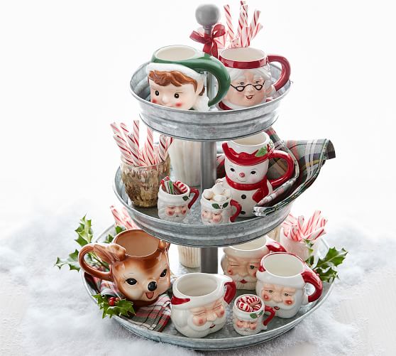 Galvanized Metal Three Tiered Stand Pottery Barn