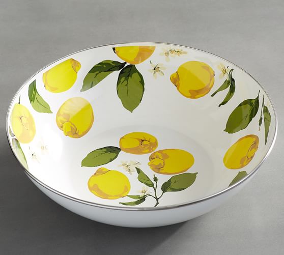 Lemon Enamel Serve Bowl Pottery Barn
