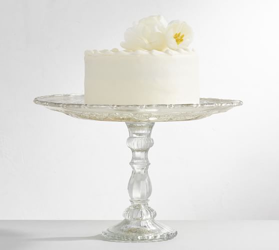pressed glass cake stand