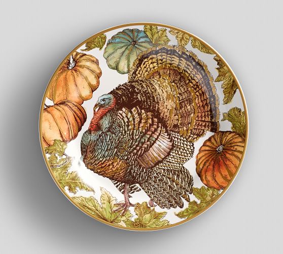 Heritage Turkey Salad Plate, Set of 4 Pottery Barn