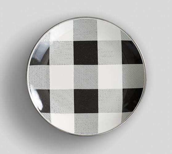 Buffalo Check Enamel Salad Plate, Set of 4 Pottery Barn