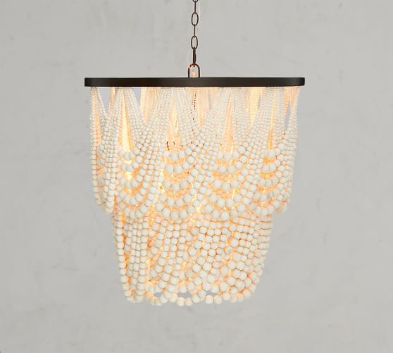 Amelia Wood Bead Chandelier Pottery Barn Amelia Wood Bead Chandelier