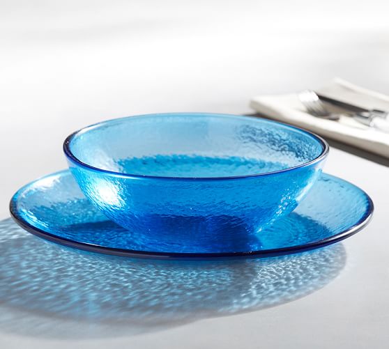 Fresca Acrylic Dinnerware, Set of 4 Indigo Pottery Barn