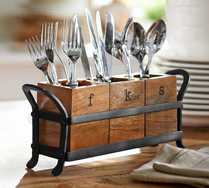 Vintage Blacksmith Flatware Caddy Pottery Barn