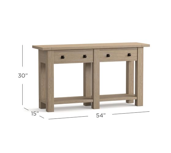 Benchwright Console Table, Rustic Mahogany Pottery Barn